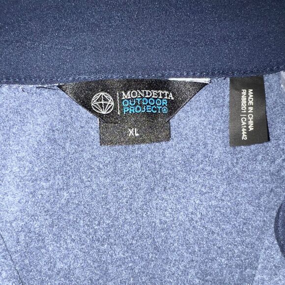 Mondetta Outdoor Project Mens Fleece Quarter Zip Pullover Long Sleeves Blue XL - Picture 6 of 8